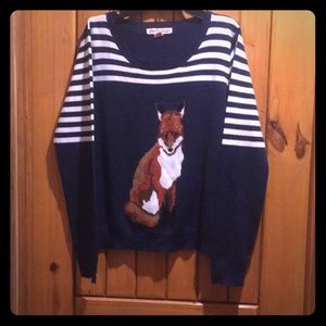 Blue stripe fox  Sweater